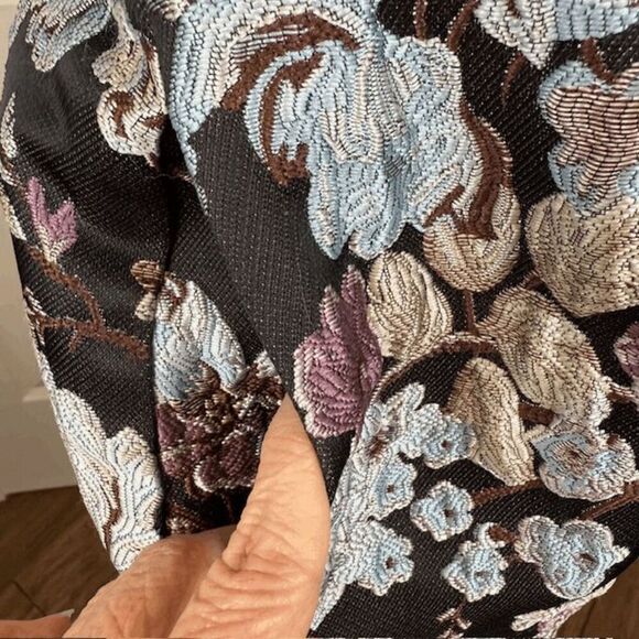 Gal Meets Glam Presley Jacquard Dress Embroidered Textured Back Zip Size 8 - Picture 4 of 13